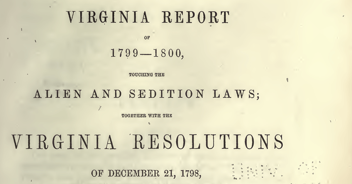 The Constitution and the Report of 1800